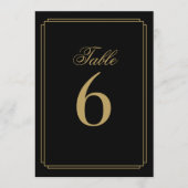 Art Deco Zwarte en Gouden Tafelnummer (Voorkant)