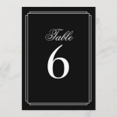 Art Deco Zwarte En Witte Tafel Nummer Kaart (Achterkant)