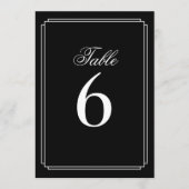 Art Deco Zwarte En Witte Tafel Nummer Kaart (Voorkant)