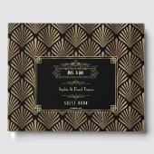 Art Deco Zwarte Gatsby 1920s Trouwdag Gastenboek (Voorkant)