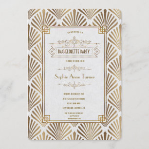 Art Deco Zwarte Gatsby Jaren 20 Bachelorette Feest Kaart