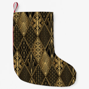 Art Deco Zwarte Gouden Elegantie Kleine Kerstsok