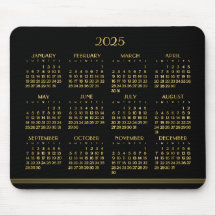 Art Deco Zwarte Gouden Jaarkalender 2025