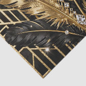 Art Deco Zwarte Gouden Veren Tissuepapier (Detail)