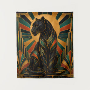 Art Deco Zwarte Panter Wandkleed