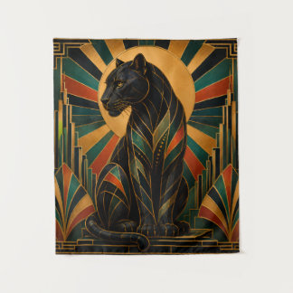 Art Deco Zwarte Panter Wandkleed