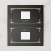 Art Deco Zwarte Tafelnummer Plaatskaartje (Buitenkant ongevouwen)