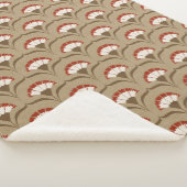 Art decoanjers (neutraal en rood) sherpa deken (3/4)