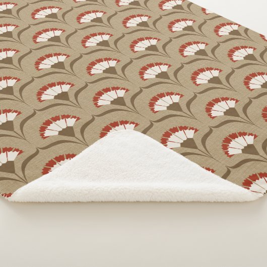 Art decoanjers (neutraal en rood) sherpa deken (3/4)