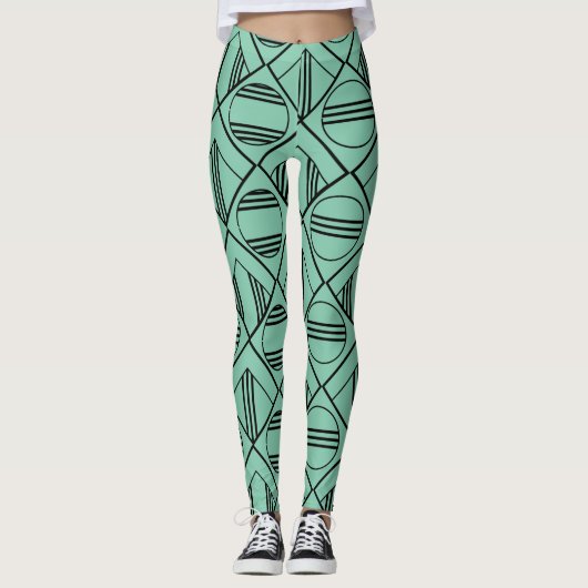 Art Decomielen en diamanten Leggings (Voorkant)