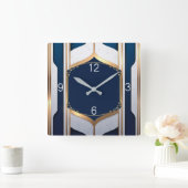 Art Decomonblauw en goud Vierkante Klok (Huis)