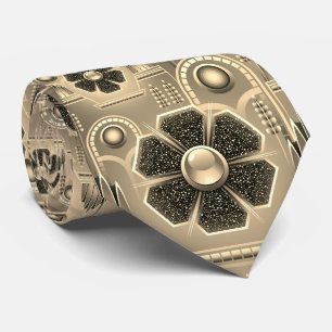 Art decopatroon  bloemig geometrisch goud stropdas
