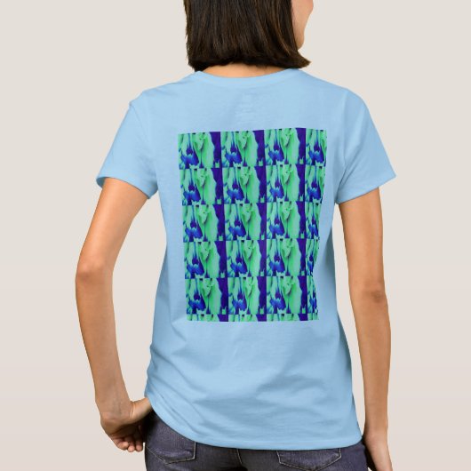 Art decor blauw crème patroon t-shirt (Achterkant)