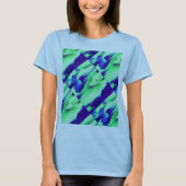 Art decor blauw crème patroon t-shirt (Voorkant)