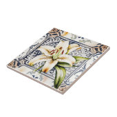 Art Decor Lelie antiek  keramische tegels Tegeltje (Zijkant)