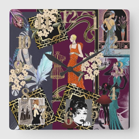 Art Decor Mode Show Scène Vierkante Klok (Voorkant)