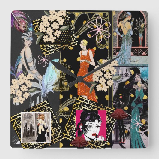 Art Decor Mode Show Scène Vierkante Klok (Voorkant)