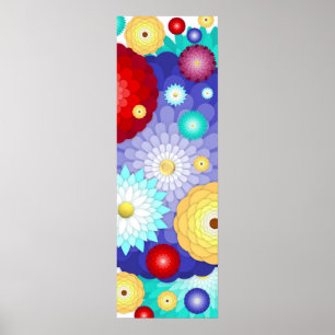 Art Decor Multicolored Flower Pattern Poster