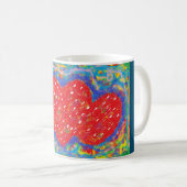 Art decor patterned gemengd groen en rood centrum koffiemok (Voorkant rechts)