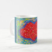 Art decor patterned gemengd groen en rood centrum koffiemok (Voorkant links)