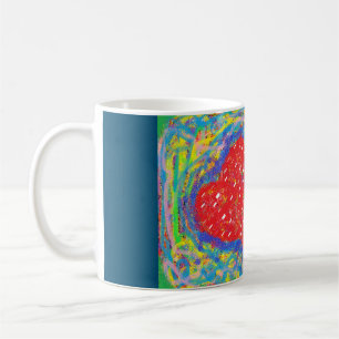 Art decor patterned gemengd groen en rood centrum koffiemok