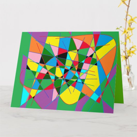 Art decor twee patronen en felicitaties bericht kaart (Gele Bloem)