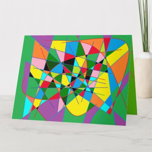 Art decor twee patronen en felicitaties bericht kaart (Voorkant)