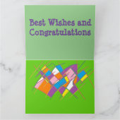 Art decor twee patronen en felicitaties bericht kaart (Binnen)