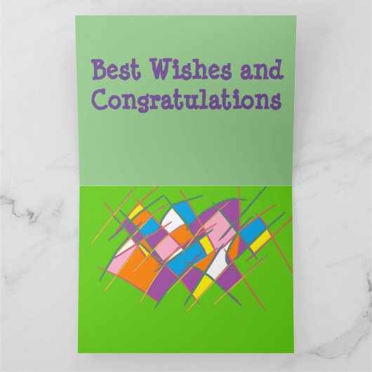 Art decor twee patronen en felicitaties bericht kaart (Binnen)