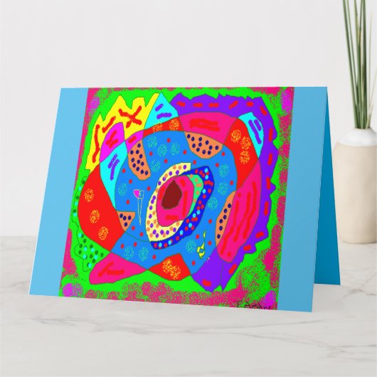 Art decor verjaardag ontwerp gemengde kleuren kaart (Voorkant)