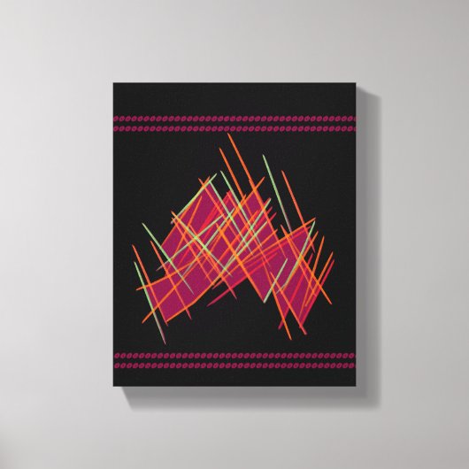 Art decor voor interieur zwart met rode mix canvas afdruk (Voorkant)