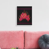 Art decor voor interieur zwart met rode mix canvas afdruk (Insitu (Woonkamer))