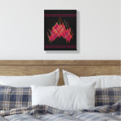 Art decor voor interieur zwart met rode mix canvas afdruk (Insitu (Slaapkamer))