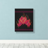 Art decor voor interieur zwart met rode mix canvas afdruk (Insitu (Houten vloer))