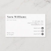 Art design artist designer foto Visitekaartje (Achterkant)