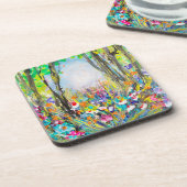 Art design natuurlijke onderzetter set van 6 (Linkerzijde)