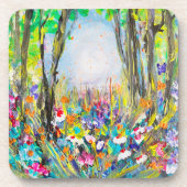 Art design natuurlijke onderzetter set van 6 (Voorkant)