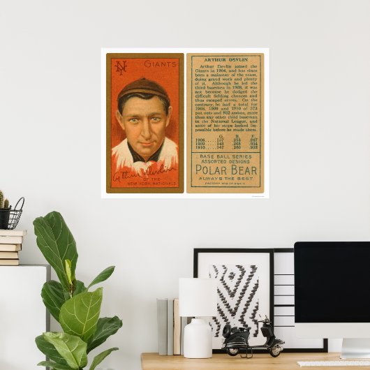 Art Devlin Giants Baseball 1911 Poster (Thuiskantoor)