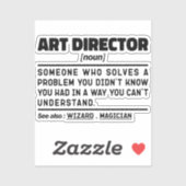 Art Director Noun Definition Supervisor Funny Dad Sticker (Vel)