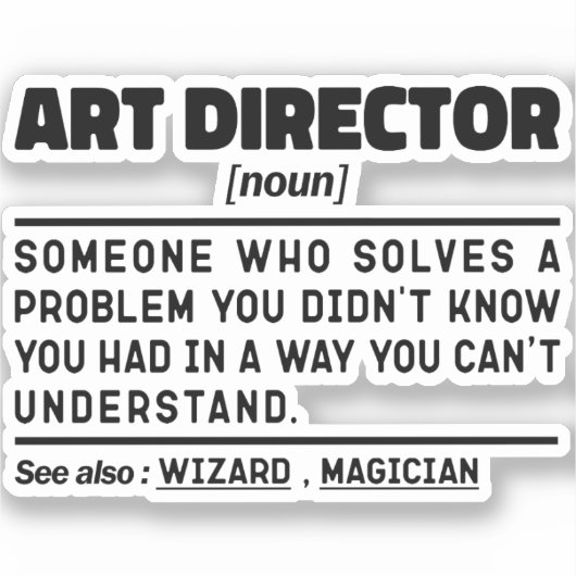 Art Director Noun Definition Supervisor Funny Dad Sticker (Voorkant)