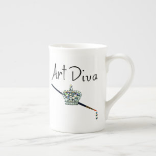 "Art Diva" Bone China Mok