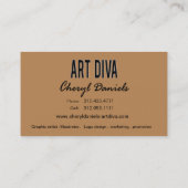 Art Diva Graphic Designer Visitekaartje (Achterkant)