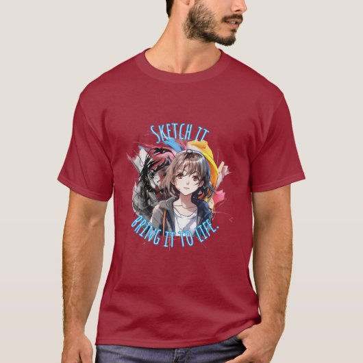 Art-Drawing: Schets het, breng het tot leven T-shirt (Voorkant)