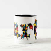 Art Dripping Paint School en docenten Tweekleurige Koffiemok (Center)