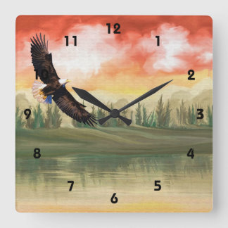 Art Eagle Soaring Lake Wall klok