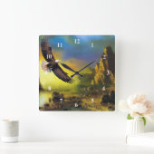 Art Eagle Soaring Wall Clock Vierkante Klok (Huis)