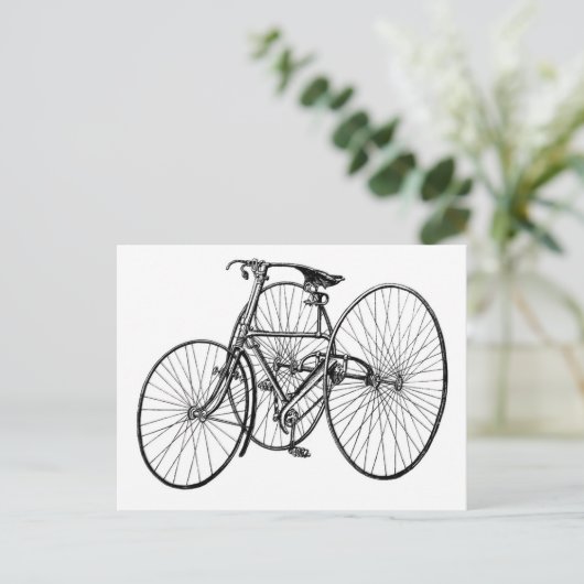  art Early Bicycle Tricycle Steampunk Briefkaart (Staand voorkant)
