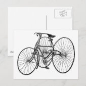 art Early Bicycle Tricycle Steampunk Briefkaart (Voorkant / Achterkant)