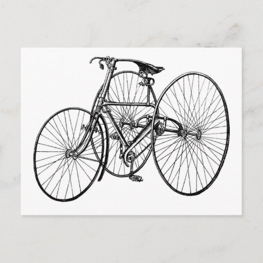 art Early Bicycle Tricycle Steampunk Briefkaart (Voorkant)