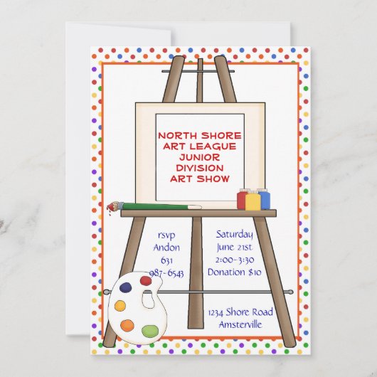 Art Easel Invitation. Kaart (Voorkant)